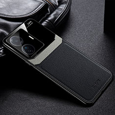 Soft Silicone Gel Leather Snap On Case Cover FL1 for Vivo iQOO Z6 Pro 5G Black