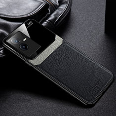 Soft Silicone Gel Leather Snap On Case Cover FL1 for Vivo iQOO Z6x Black