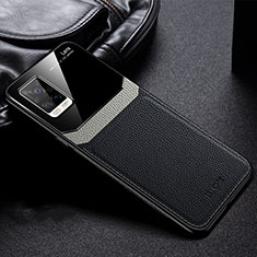 Soft Silicone Gel Leather Snap On Case Cover FL1 for Vivo V20 Black