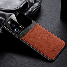 Soft Silicone Gel Leather Snap On Case Cover FL1 for Xiaomi Civi 2 5G Brown