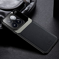 Soft Silicone Gel Leather Snap On Case Cover FL1 for Xiaomi Mi 14 5G Black