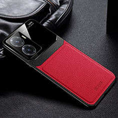 Soft Silicone Gel Leather Snap On Case Cover FL1 for Xiaomi Poco C50 Red