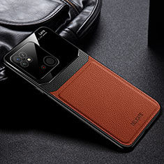 Soft Silicone Gel Leather Snap On Case Cover FL1 for Xiaomi Redmi 10 India Brown