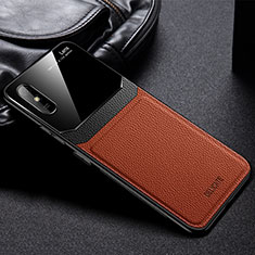 Soft Silicone Gel Leather Snap On Case Cover FL1 for Xiaomi Redmi 9A Brown