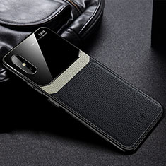 Soft Silicone Gel Leather Snap On Case Cover FL1 for Xiaomi Redmi 9i Black