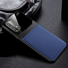 Soft Silicone Gel Leather Snap On Case Cover FL1 for Xiaomi Redmi 9T 4G Blue