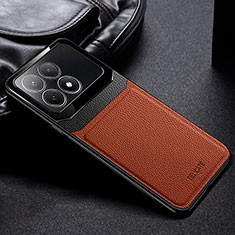 Soft Silicone Gel Leather Snap On Case Cover FL1 for Xiaomi Redmi K70 Pro 5G Brown