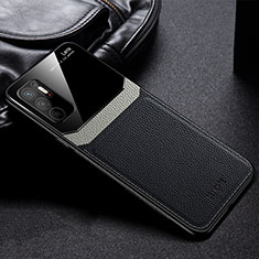 Soft Silicone Gel Leather Snap On Case Cover FL1 for Xiaomi Redmi Note 10 5G Black