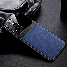 Soft Silicone Gel Leather Snap On Case Cover FL1 for Xiaomi Redmi Note 11 5G Blue