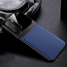 Soft Silicone Gel Leather Snap On Case Cover FL1 for Xiaomi Redmi Note 11 SE India 4G Blue