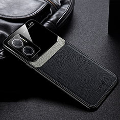 Soft Silicone Gel Leather Snap On Case Cover FL1 for Xiaomi Redmi Note 11E 5G Black