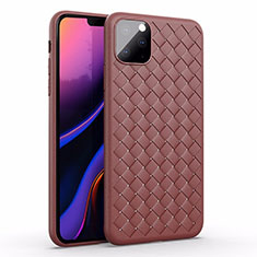 Soft Silicone Gel Leather Snap On Case Cover for Apple iPhone 11 Pro Max Brown