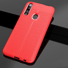 Soft Silicone Gel Leather Snap On Case Cover for Huawei Enjoy 10 Plus Red