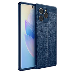 Soft Silicone Gel Leather Snap On Case Cover for Huawei Honor 60 SE 5G Blue