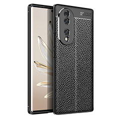 Soft Silicone Gel Leather Snap On Case Cover for Huawei Honor 70 5G Black