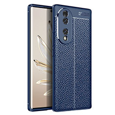 Soft Silicone Gel Leather Snap On Case Cover for Huawei Honor 70 5G Blue