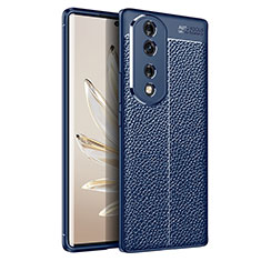 Soft Silicone Gel Leather Snap On Case Cover for Huawei Honor 70 Pro+ Plus 5G Blue