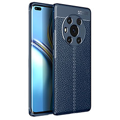 Soft Silicone Gel Leather Snap On Case Cover for Huawei Honor Magic3 5G Blue