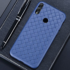 Soft Silicone Gel Leather Snap On Case Cover for Huawei Honor View 10 Lite Blue