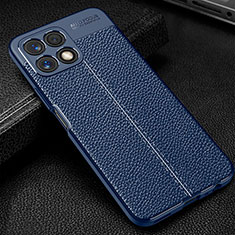 Soft Silicone Gel Leather Snap On Case Cover for Huawei Honor X30i Blue