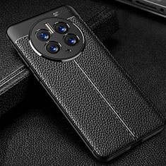 Soft Silicone Gel Leather Snap On Case Cover for Huawei Mate 50 Pro Black