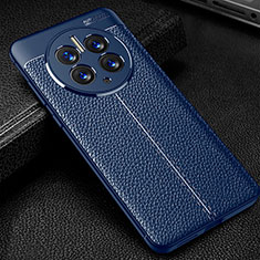 Soft Silicone Gel Leather Snap On Case Cover for Huawei Mate 50 Pro Blue