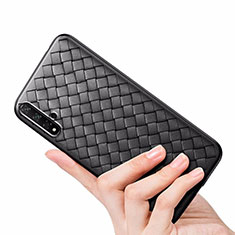 Soft Silicone Gel Leather Snap On Case Cover for Huawei Nova 5T Black