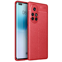 Soft Silicone Gel Leather Snap On Case Cover for Huawei Nova 8 Pro 5G Red