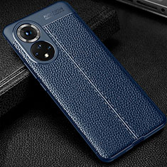 Soft Silicone Gel Leather Snap On Case Cover for Huawei Nova 9 Pro Blue