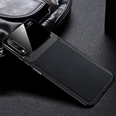 Soft Silicone Gel Leather Snap On Case Cover for Huawei Y9 Prime (2019) Black