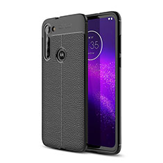Soft Silicone Gel Leather Snap On Case Cover for Motorola Moto G8 Power Black