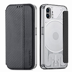 Soft Silicone Gel Leather Snap On Case Cover for Nothing Phone 2 Black