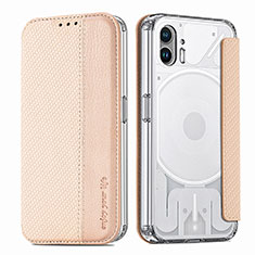 Soft Silicone Gel Leather Snap On Case Cover for Nothing Phone 2 Gold