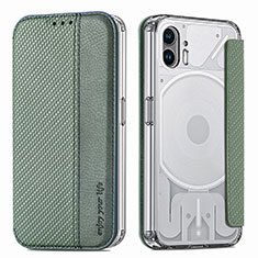 Soft Silicone Gel Leather Snap On Case Cover for Nothing Phone 2 Green