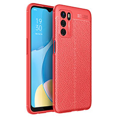 Soft Silicone Gel Leather Snap On Case Cover for Oppo A16 Red