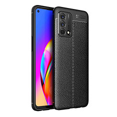 Soft Silicone Gel Leather Snap On Case Cover for Oppo A74 4G Black