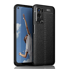Soft Silicone Gel Leather Snap On Case Cover for Oppo A74 5G Black