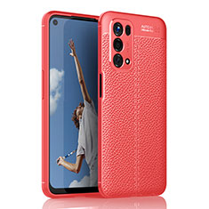 Soft Silicone Gel Leather Snap On Case Cover for Oppo A93 5G Red