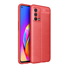 Soft Silicone Gel Leather Snap On Case Cover for Oppo F19 Red