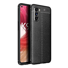 Soft Silicone Gel Leather Snap On Case Cover for Oppo K9 Pro 5G Black