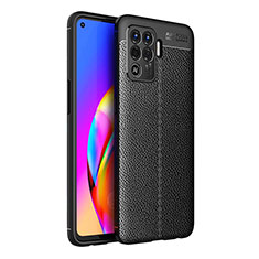 Soft Silicone Gel Leather Snap On Case Cover for Oppo Reno5 Lite Black