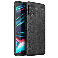 Soft Silicone Gel Leather Snap On Case Cover for Realme 7 Pro Black