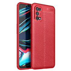 Soft Silicone Gel Leather Snap On Case Cover for Realme 7 Pro Red