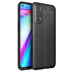 Soft Silicone Gel Leather Snap On Case Cover for Realme Narzo 30 4G Black