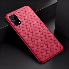 Soft Silicone Gel Leather Snap On Case Cover for Realme Narzo 30 Pro 5G Red