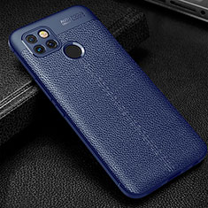 Soft Silicone Gel Leather Snap On Case Cover for Realme Q2i 5G Blue