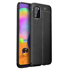 Soft Silicone Gel Leather Snap On Case Cover for Samsung Galaxy A03s Black