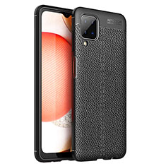 Soft Silicone Gel Leather Snap On Case Cover for Samsung Galaxy A12 5G Black