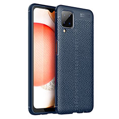 Soft Silicone Gel Leather Snap On Case Cover for Samsung Galaxy A12 5G Blue