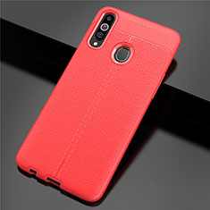 Soft Silicone Gel Leather Snap On Case Cover for Samsung Galaxy A20s Red